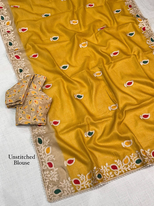 Kota doria checks cotton silk Saree