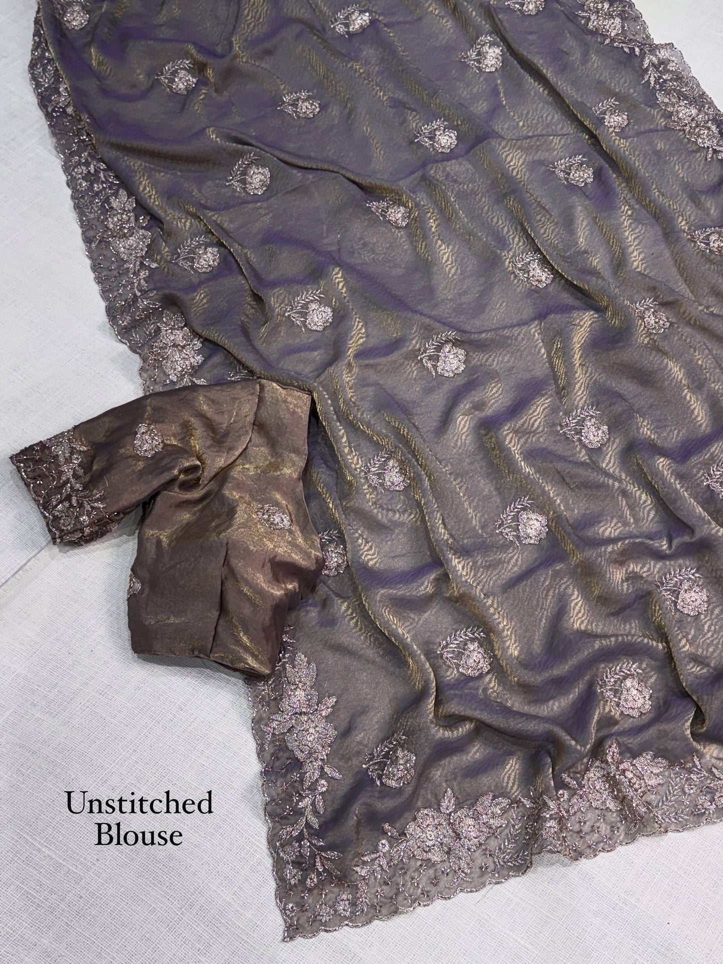 Fendy satin jacquard saree