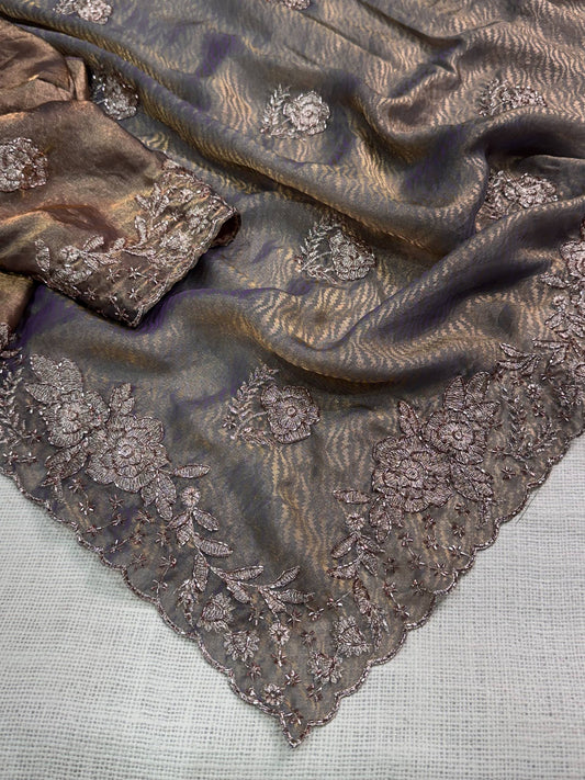 Fendy satin jacquard saree
