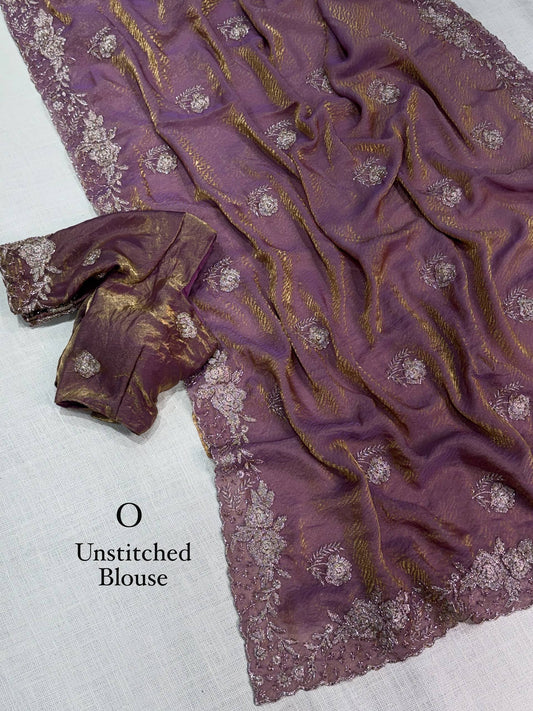 Fendy satin jacquard saree