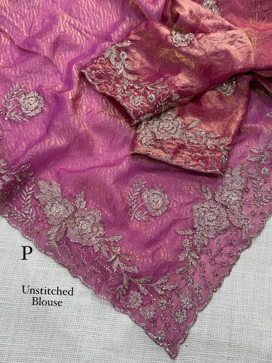 Fendy satin jacquard saree