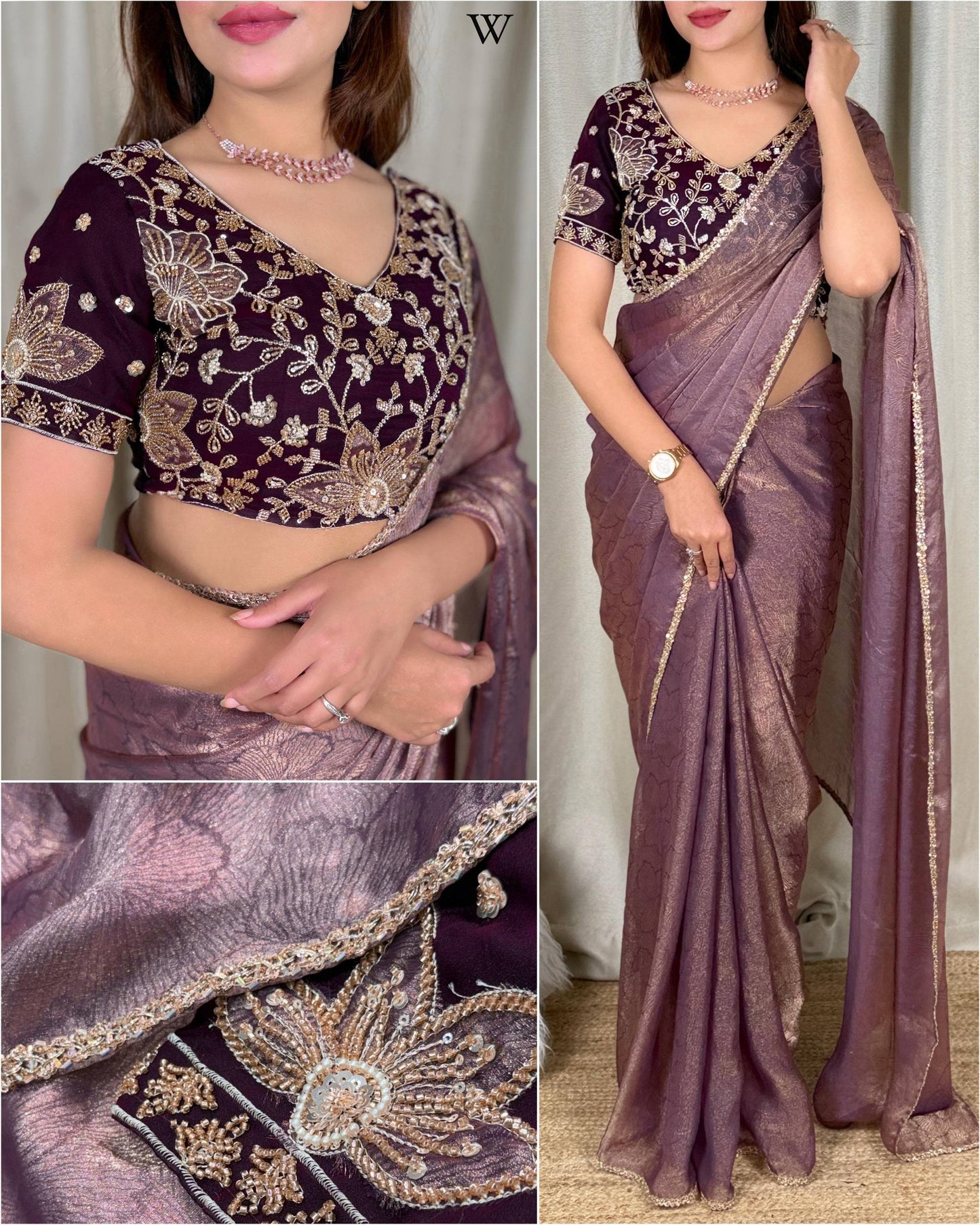 Step into timeless elegance with this stunning Jacquard saree