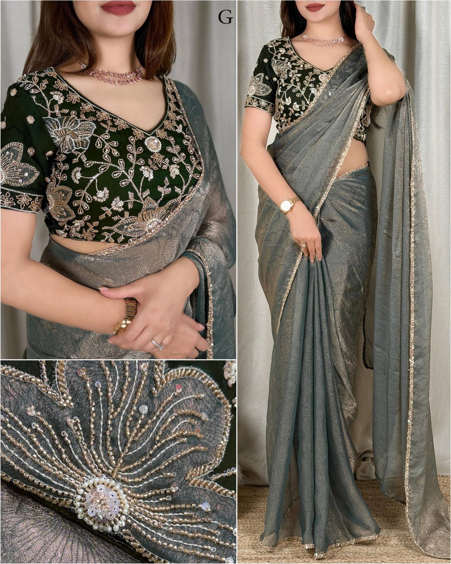 Step into timeless elegance with this stunning Jacquard saree