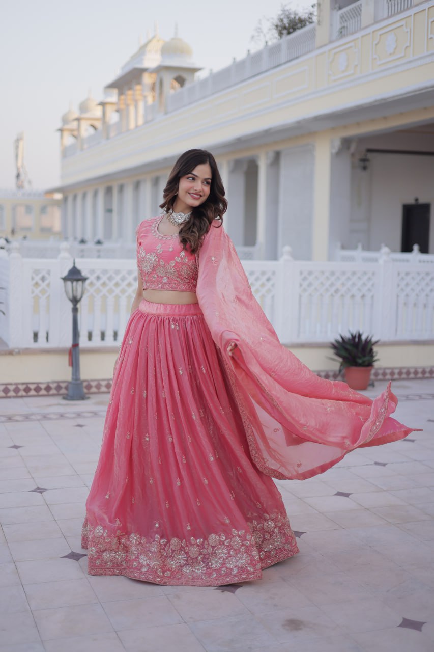 Fendi Silk With Heavy Sequins & Zari Thread Embroidered work lehenga