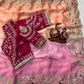 Beautiful sequins and zari embroidery work saree