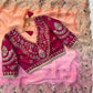 Beautiful sequins and zari embroidery work saree