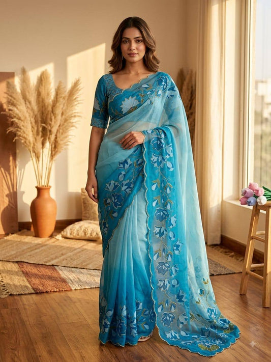 Soft pure Georgette handwork sarees