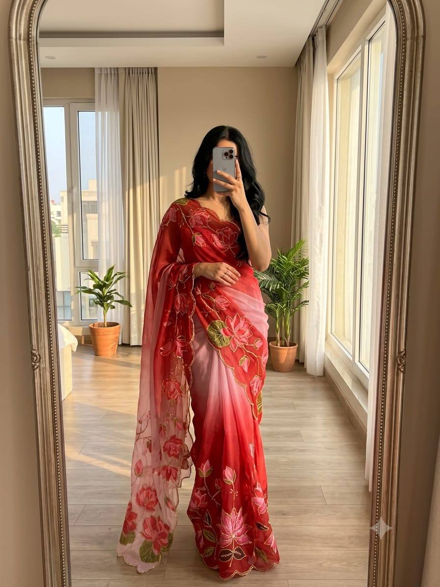 Soft pure Georgette handwork sarees