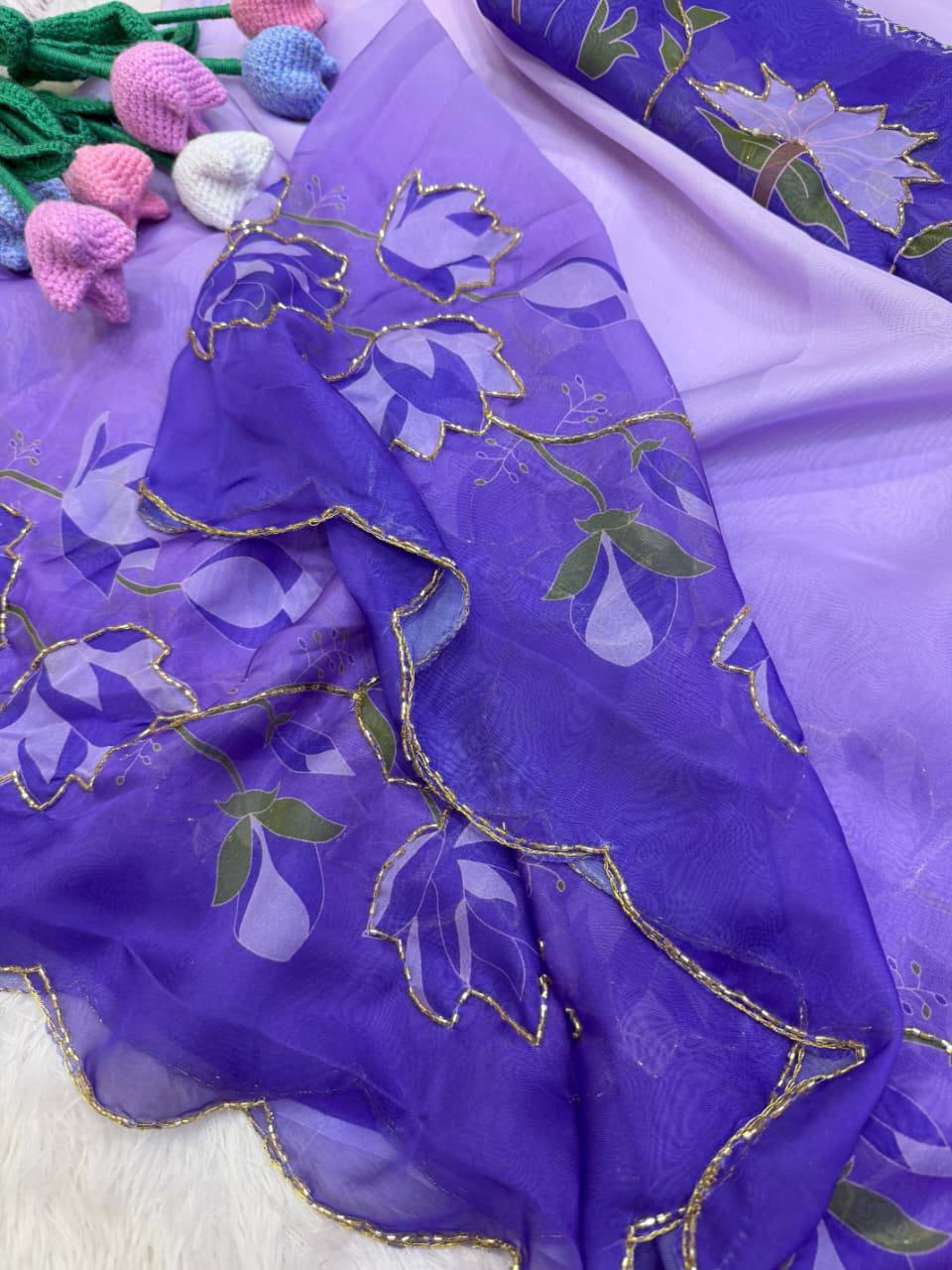 Soft pure Georgette handwork sarees