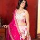 Chinon Silk Digital Print with Sequins Codding Embroidery Work Choli