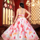 Chinon Silk Digital Print with Sequins Codding Embroidery Work Choli