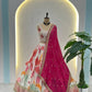 Chinon Silk Digital Print with Sequins Codding Embroidery Work Choli