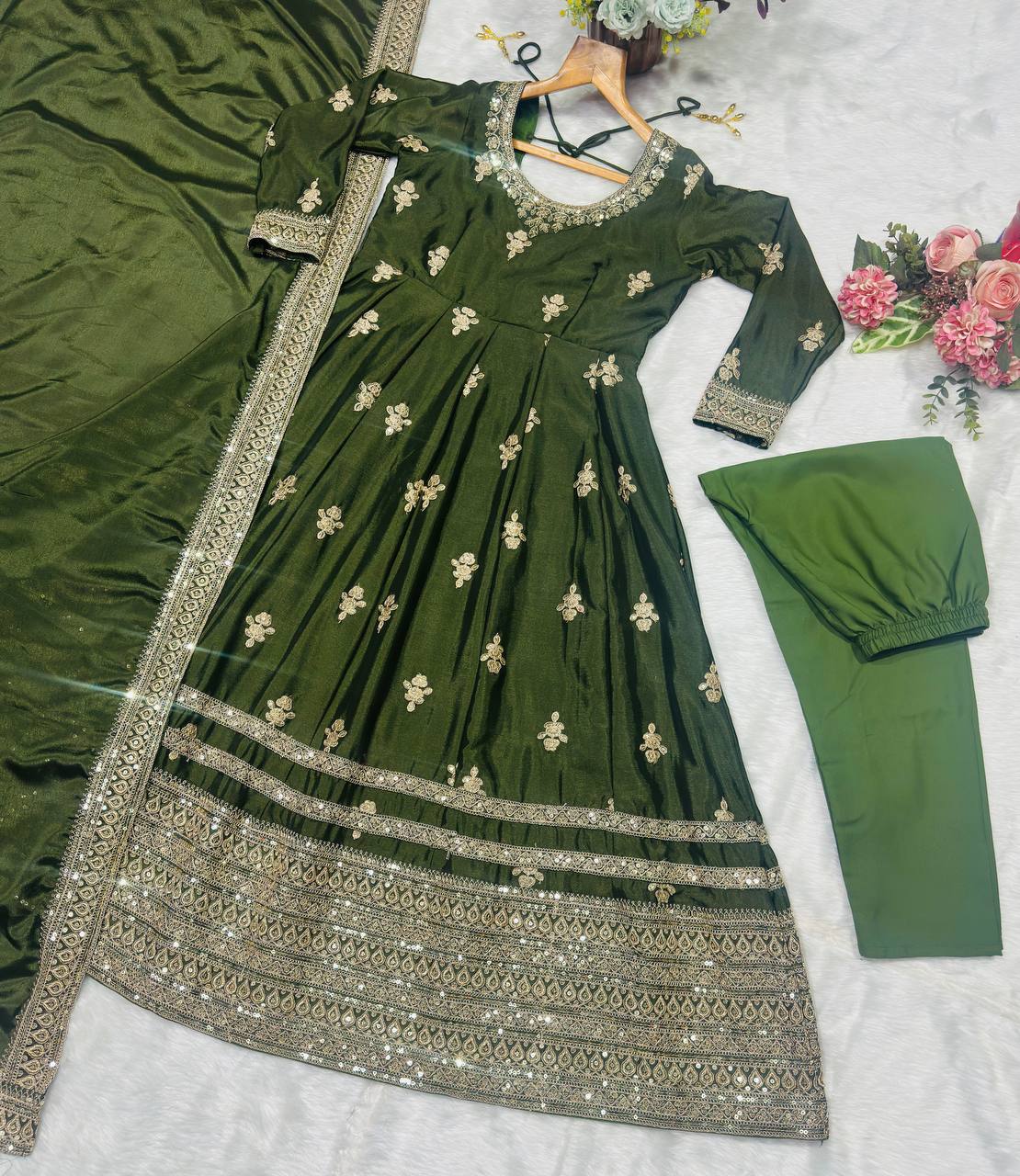 Eid Special Premium Readymade Anarkali Suit Set [3 Pcs]