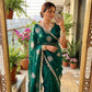 Very Soft nd Elegant rich look space silk fabric with amazing embroidery beats work saree