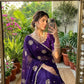 Very Soft nd Elegant rich look space silk fabric with amazing embroidery beats work saree