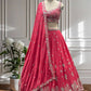 Chinon Silk Digital Print with Sequins Codding Embroidery Work Choli