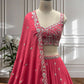Chinon Silk Digital Print with Sequins Codding Embroidery Work Choli