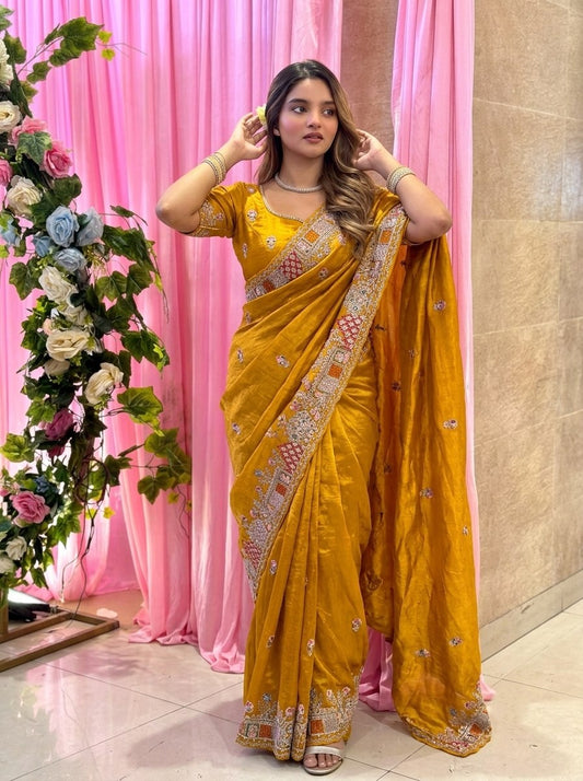 Designer Party Wear Pure Soft Tissue Silk Saree