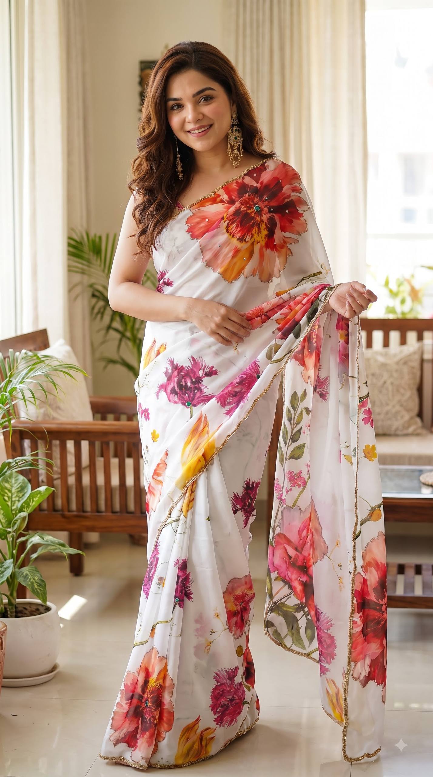 Soft pure Georgette handwork sarees