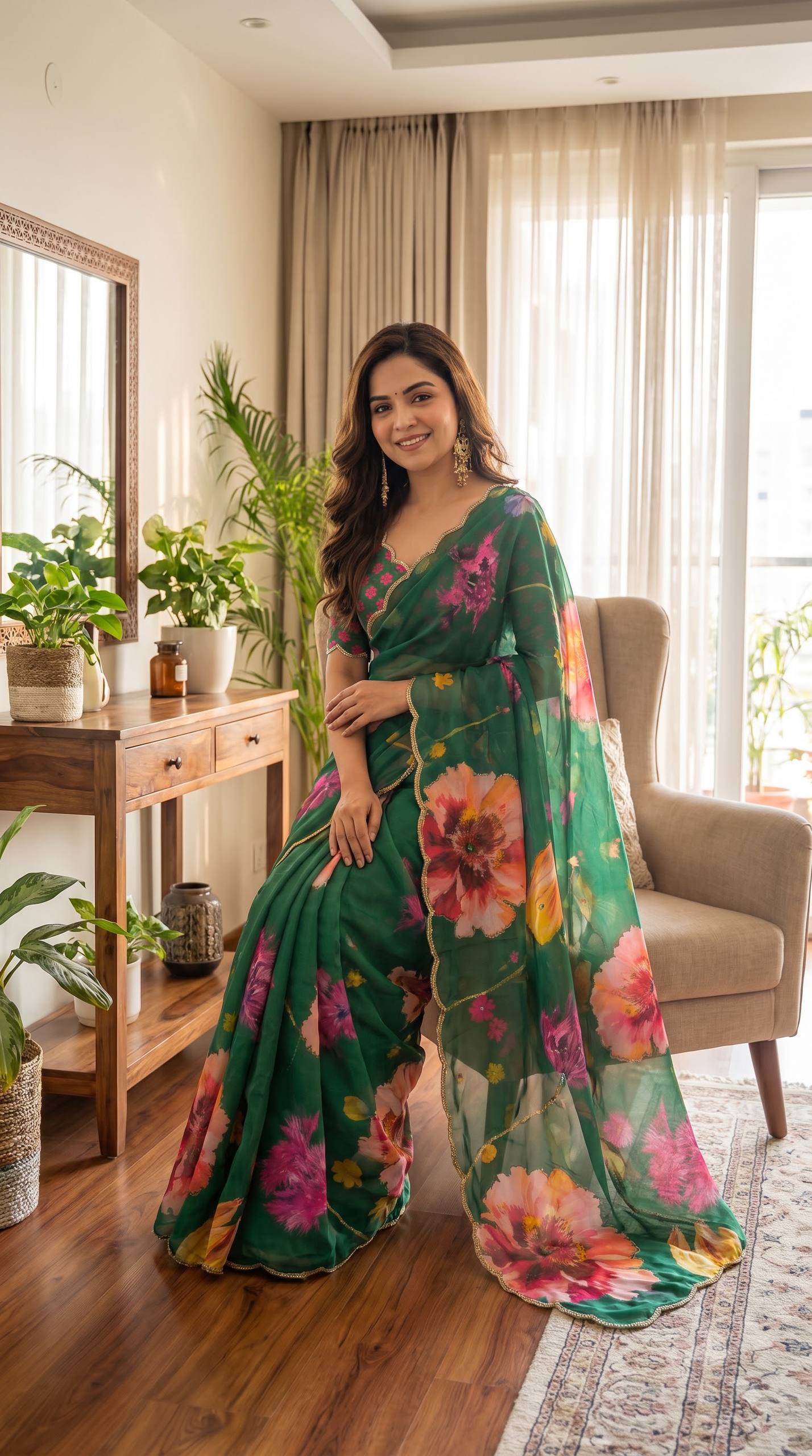 Soft pure Georgette handwork sarees