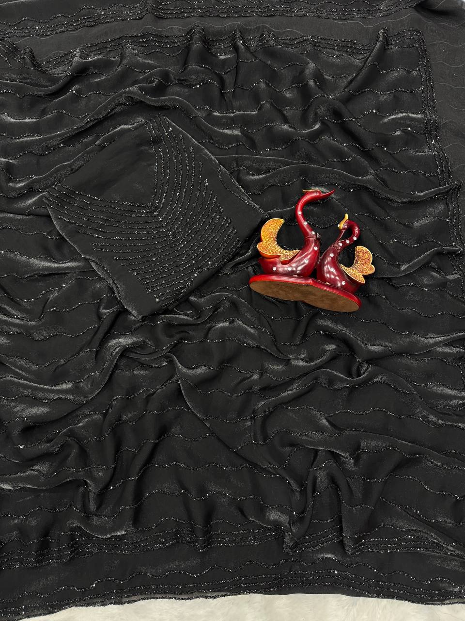 Space Silk Beautiful Diamond work Saree