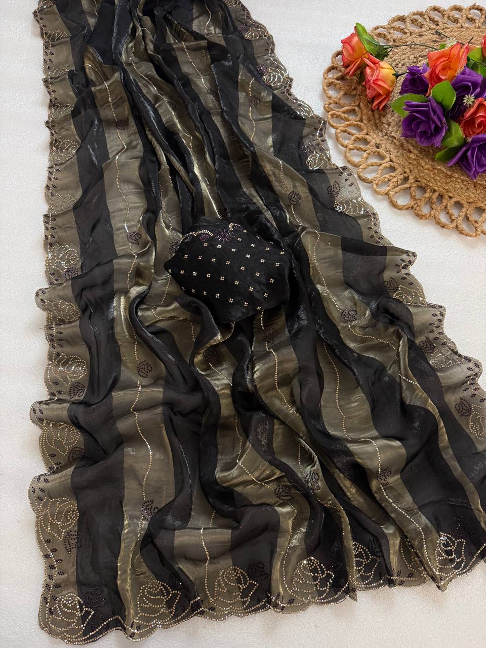 Premium Space Silk Phoenix Silk Heavy Jarkhan Saree