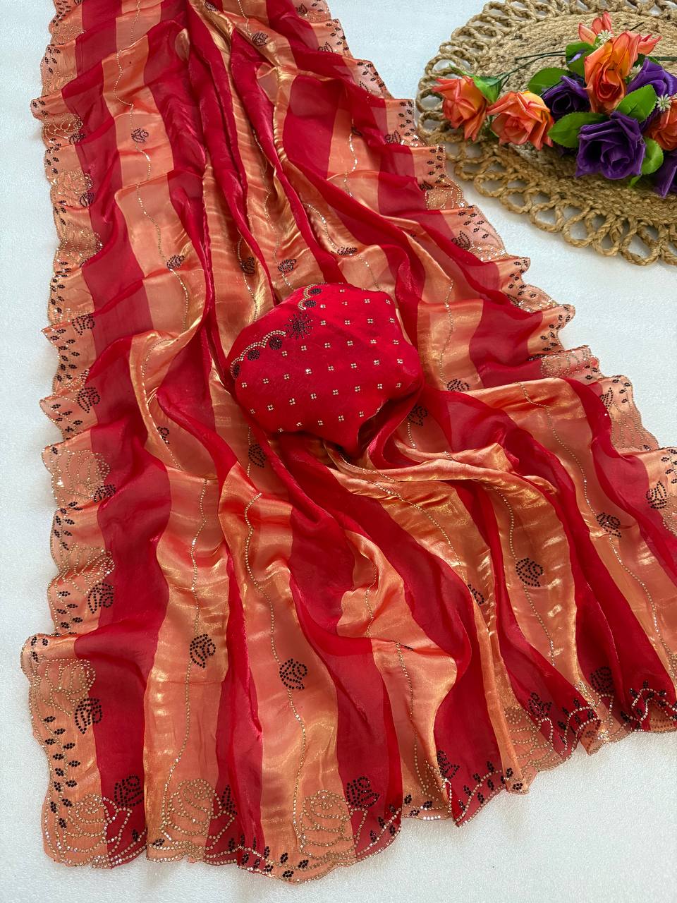 Premium Space Silk Phoenix Silk Heavy Jarkhan Saree