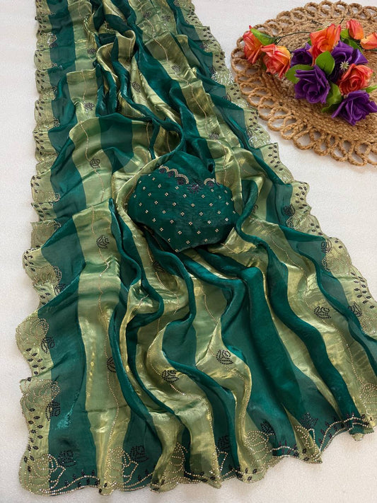 Premium Space Silk Phoenix Silk Heavy Jarkhan Saree