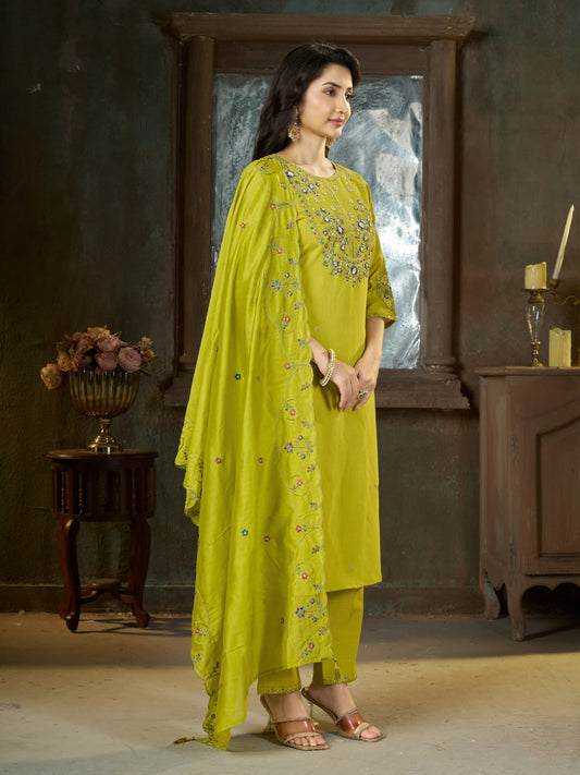 Marina Silk Multi Embroidery Thread With Hand Work Suit