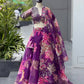 Organza digital printed lehnga