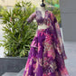 Organza digital printed lehnga
