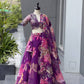 Organza digital printed lehnga
