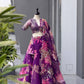 Organza digital printed lehnga