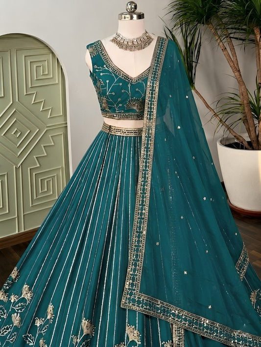 Star Goergette Zari Sequence Embroidery Work Choli