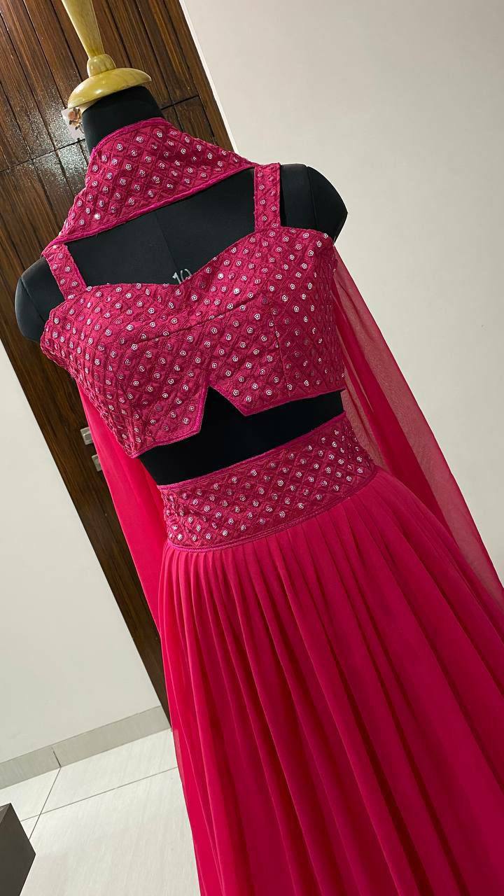 Georget lehnga with 3.25 meter flair