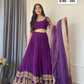 Faux Georgette Zari Sequence Embroidery Choli