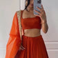 Faux Georgette Zari Sequence Embroidery Choli