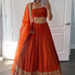 Faux Georgette Zari Sequence Embroidery Choli