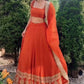 Faux Georgette Zari Sequence Embroidery Choli