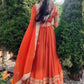 Faux Georgette Zari Sequence Embroidery Choli