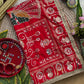 Very Pretty Nd Beautiful Women wearing this Red colour hit karvachauth saree