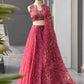 Gmy Organza digital printed lehnga