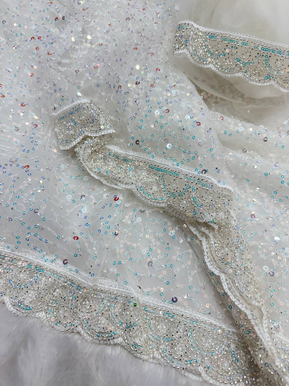 NEW EXCLUSIVE DESIGNER BEADS AND SEQUINS SAREE