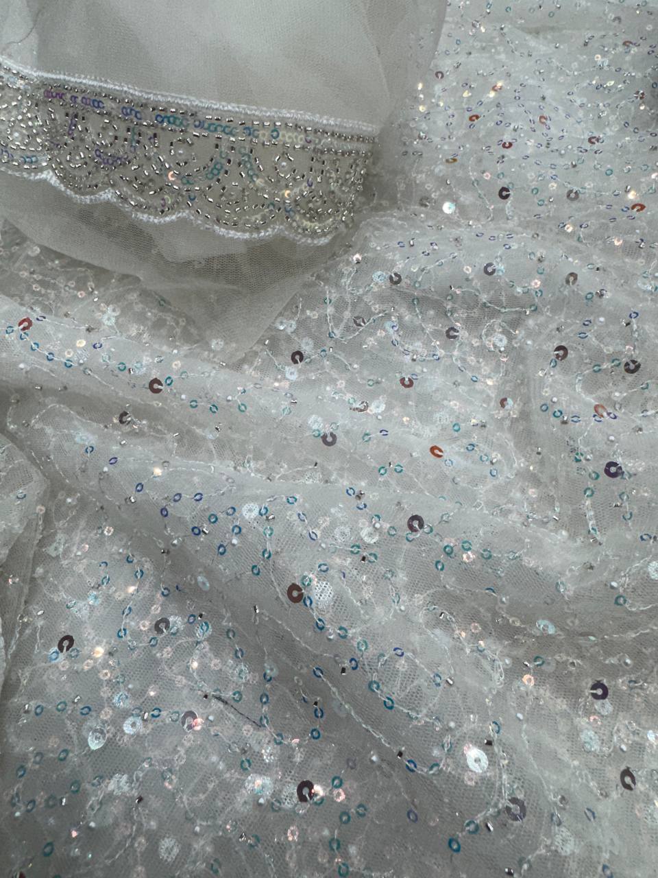 NEW EXCLUSIVE DESIGNER BEADS AND SEQUINS SAREE