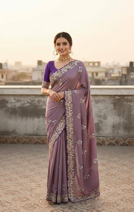 Pure soft VICHITRA SILK sarees with amazing Sequences