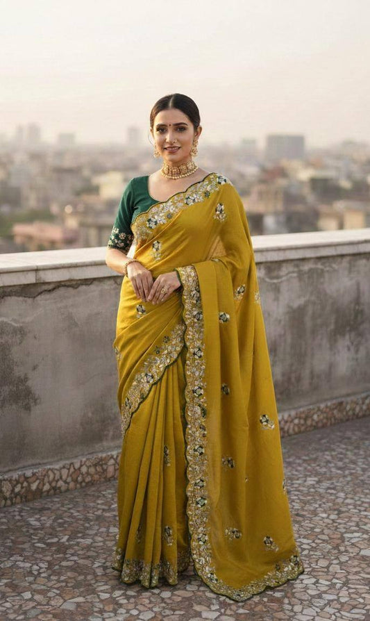 Pure soft VICHITRA SILK sarees with amazing Sequences