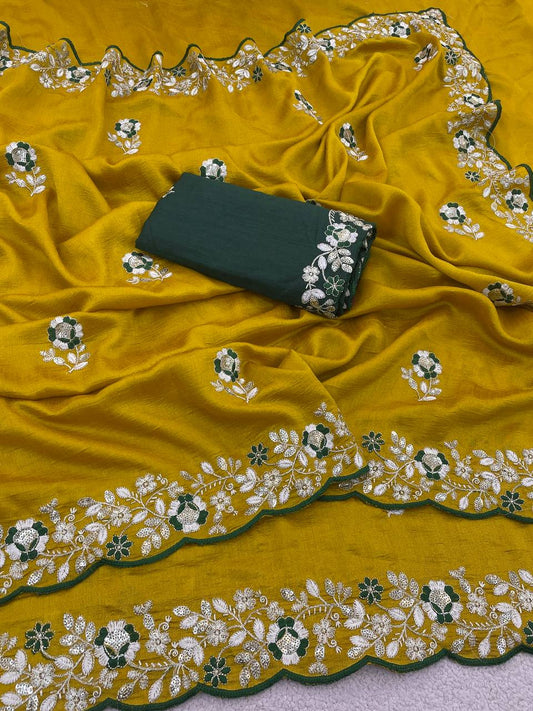 Pure soft VICHITRA SILK sarees with amazing Sequences
