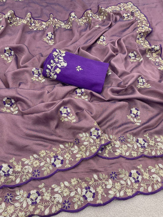 Pure soft VICHITRA SILK sarees with amazing Sequences