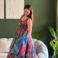 Elegant Patola printed festive gown with graceful flair
