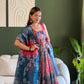 Elegant Patola printed festive gown with graceful flair